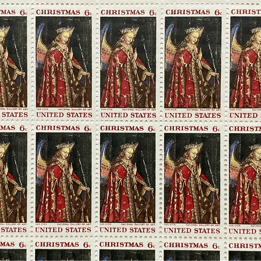 Christmas Stamp 1968 Van Eyck National Gallery of Art 6 Cent Sheet of 50 Mint